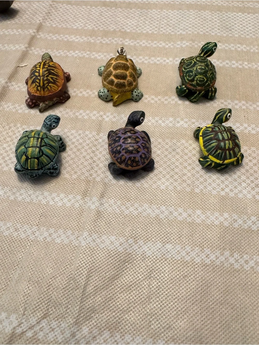 Tiny Painted Turtle Figurines